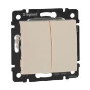 Переключатель на 2 направления двухклавишный LEGRAND Valena, 774308, слоновая кость
