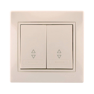 Выключатель проходной Lezard MIRA двухклавишный, крем, 701-0303-106