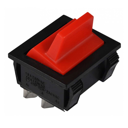 Переключатель 1 клав. красный KCD2-9-201 R/B, АСКО-УКРЕМ, A0140040123 - 1