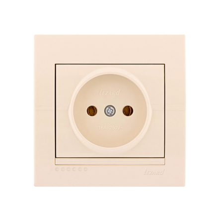 Розетка Lezard DERIY без заземления, крем, 702-0303-121 - 1