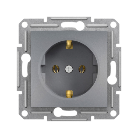 Розетка із заземленням Schneider Electric ASFORA, сталь, ЕРН2900162 - 1