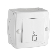 Выключатель одноклавишный проходной Mono OCTANS, без подсветки, 10 А, 250В, белый, 104-010101-109