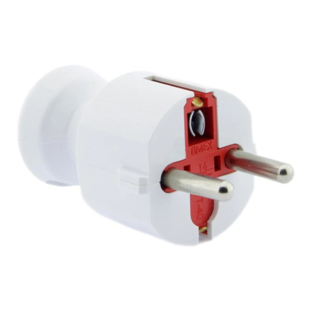 Вилка Timex прямая 16А белая, WT-40 BI - 1