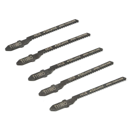 Пилки для лобзика Sturm 9019-03-119BO дерево,чистий фігурний різ (уп. 5шт) - 1