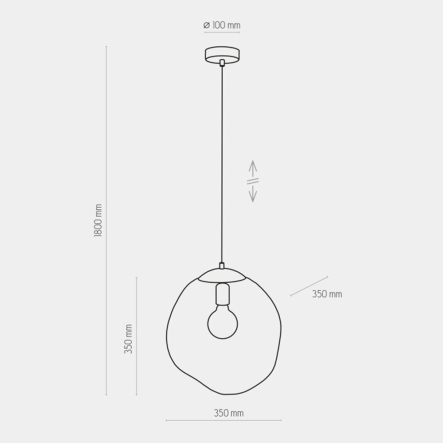Подвес TK-lighting SOL 4261, 1хЕ27х60 Вт, D 35 см, Н 130 см, золото/янтарь