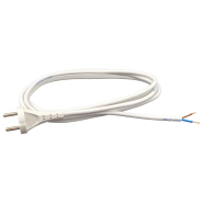 Шнур с вилкой VIOLUX 2м без заземления, 2х1, белый, 920631