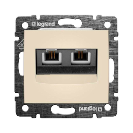 Розетка телефонна подвійна RJ11 4 контакта LEGRAND Valena, 774339, слонова кістка - 1