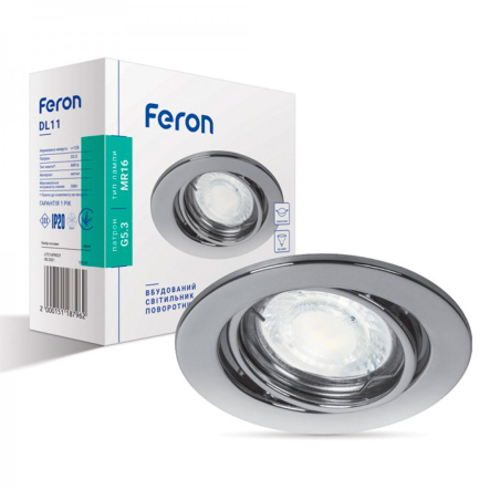 Светильник точечный Feron DL11, MR-16, G5.3, поворотный хром, 112 - 1