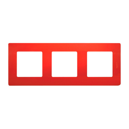 Рамка 3 поста Legrand Etika, 672533, червоний - 1