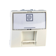 Розетка компьютерная 2-я неэкранированная RJ45 5е, слоновая кость, Schneider Electric Uniсa, MGU3.411.25
