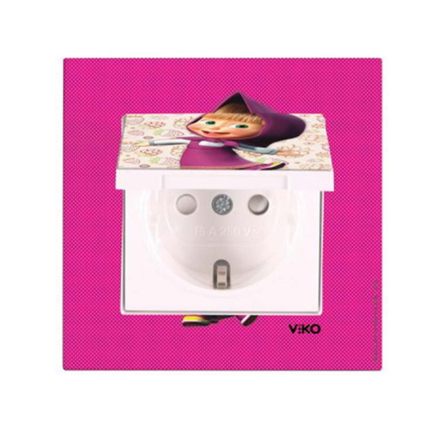 Розетка VIKO KARRE KIDS, "Маша и малина", с крышкой, 90962725 - 1
