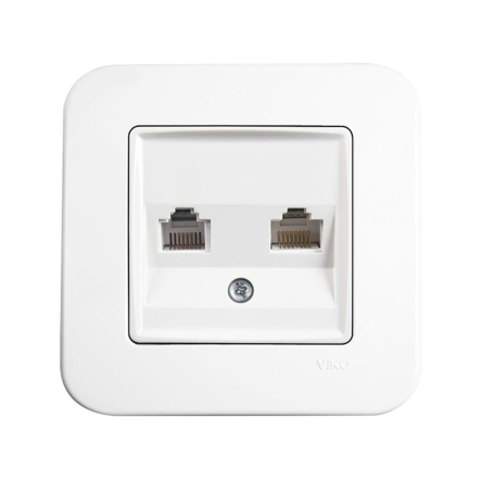 Розетка двойная телефонная TF VIKO Rollina, 90420033, белая - 1