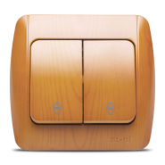 Вимикач EL-BI ZIRVE, 2 кл., прохідний, ольха, 501-010701-211