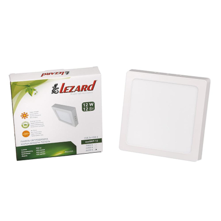 Светильник LED накладной LEZARD, 12W, 4200К, 950Lm, квадрат, 174х174 мм, 442SКP-12 - 1