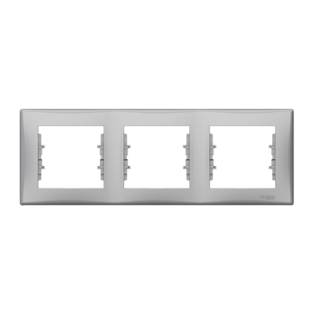 Рамка 3 поста горизонтальна Schneider Electric Sedna, алюміній, SDN5800560 - 1