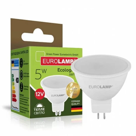 Лампа светодиодная EUROLAMP 5 Вт, GU5.3 4000K, 12 В, MR16 - 1