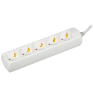 Подовжувач IEK GENERICA У05 5 місць 2P+PE, 1,5м 3х1мм2 10А/250В, WYP10-10-05-D15-Z-G