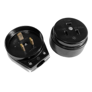 Роз'єм силовий РШ-ВШ, AC 250 В, 40А, 2P+PE, карболіт, Україна, 6851