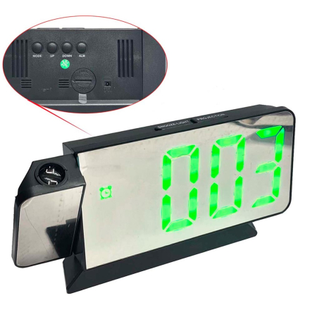 Годинник VST-900-4, чорний з проекцією, USB - 3