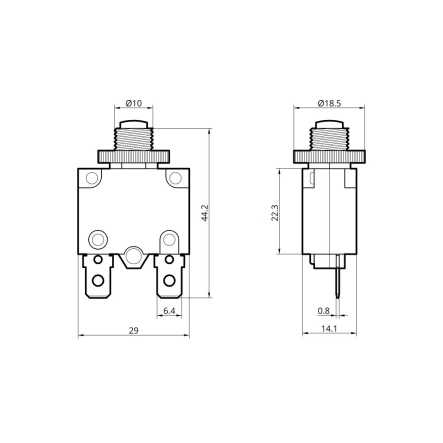 Тепловое реле малое TAKEL KBF-1 карболит 5A, 503886