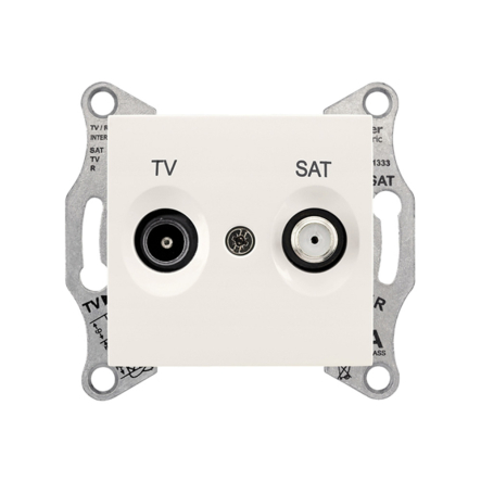 Розетка TV/SAT 1dB Schneider Electric Sedna, слоновая кость, SDN3401623 - 1