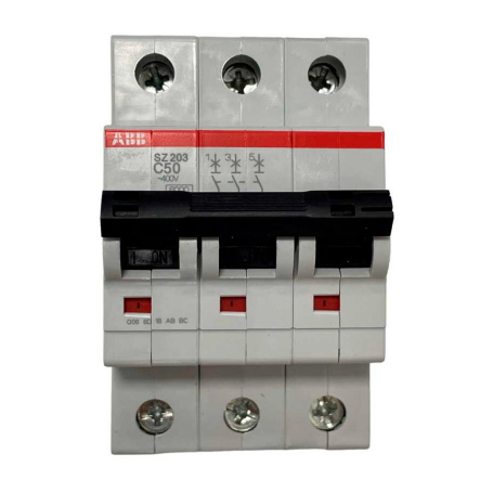Автоматичний вимикач ABB SZ203-C50, тип C, 50 А, 3P, 6 кА, 2CDS253025R0504 - 1