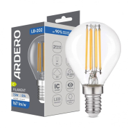 Лампа LED Ardero LB-202, 7,5W, 4000K, E14, 230V, G45, filament