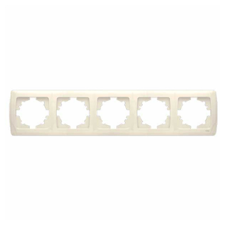Рамка пятерная горизонтальная VIKO CARMEN, 90572105, крем - 1
