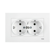 Розетка двойная с заземлением VIKO KARRE, 90960056, белый