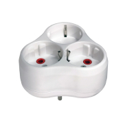 Тройник NEOMAX с заземлением, белый, NX1014