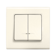 Выключатель 2 кл. с подсветкой, VIKO LINNERA, 904010503, крем