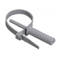 Хомут с дюбелем Wave, 90x7 мм, серый (50 шт в уп.)