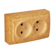 Розетка подвійна Дуб Themis