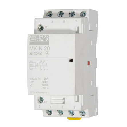 Контактор модульный АСКО-УКРЕМ МК-N, 4р, 20А, 2NO2NC, 220V, A0040030029