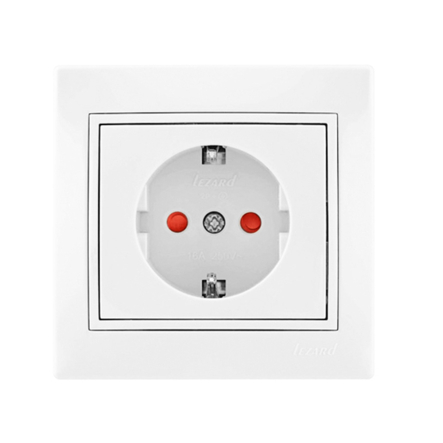 Розетка Lezard MIRA одинарная, с защитой от детей, белая, 701-0202-124B - 1