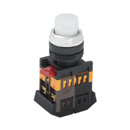 Кнопка IEK ABLFP-22 біла d22мм неон/240В 1з+1р