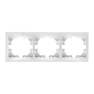 Рамка Lezard MIRA трехместная, вертикальная, без вставки, белая, 701-0200-153