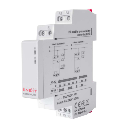 Реле импульсное ENEXT e.control.i02, 16A, 230V, i0310040 - 1