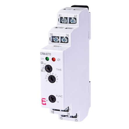 Реле часу ETI CRM-82TO 12-240V AC/DC (2х8А_АС1) затримка на вкл/вимк., 2470074 - 1