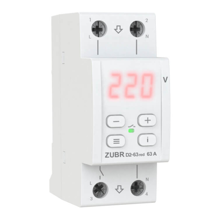 Реле напряжения ZUBR&nbsp;D2-63 red, 63A, компактное - 1