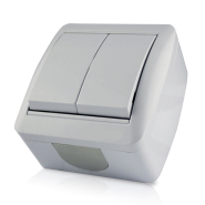 Выключатель двойной наружный IP54 RIGHT HAUSEN BERTA белый HN-013021