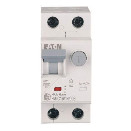 Дифференциальный автомат EATON HNB C16/1N/003, 2P, 16A, С, 30кА, 195127