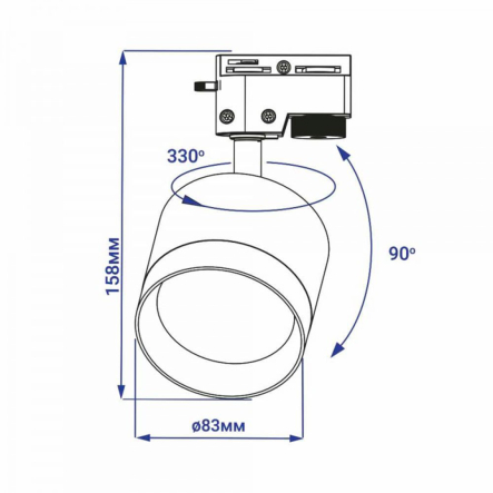 Светильник накладной поворотный Feron ML363, GX53, 83*70, чёрный