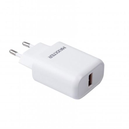 Зарядний пристрій Maxxter WC-QC-AtC-01, USB (Quick Charge 3.0) 5V / 2.4A-9V / 1.2A + Кабель USB-A to Type-C - 1