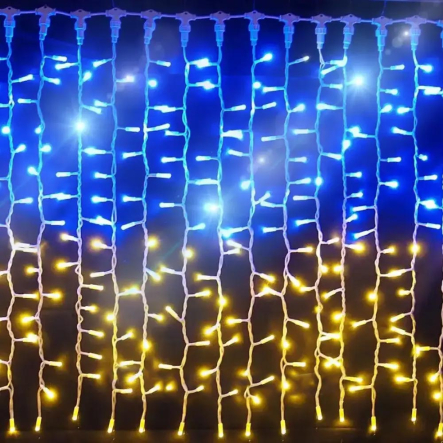 Гирлянда LED Штора от USB (2x2м)  + пульт, Флаг Украины