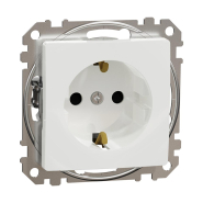 Розетка с заземлением + шторки Schneider Electric Sedna Design, белая, SDD111022