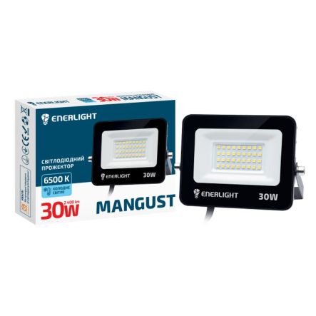 Прожектор LED Enerlight MANGUST 30W, 6500K, IP65, MANGUST30SMD80С - 1