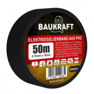 Изолента 0,15мм*19мм 50м, черная, TM BAUKRAFT, Germany