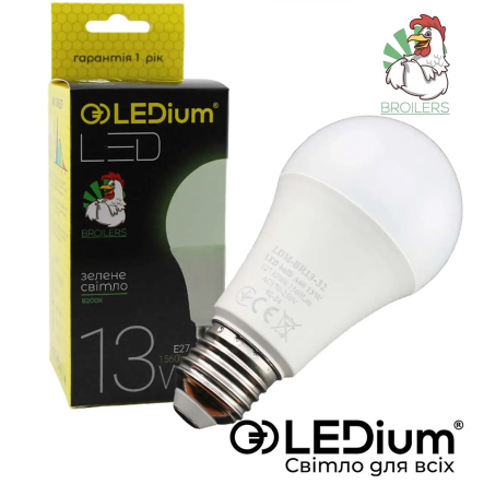Лампа LEDium BROILERS, 13Вт, E27, A60, 8200К, 1560Lm, IP65, диммируємая - 1