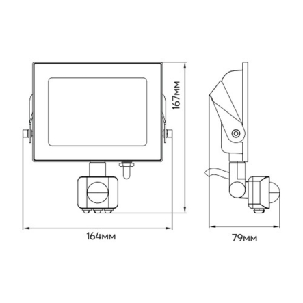 Прожектор светодиодный с датчиком Feron LL-2030ARD 30W 6500K IP65